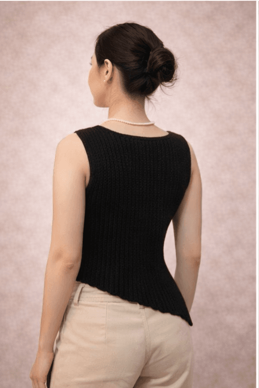 Handmade Crochet Black Top (Side Design) thumbnail 4